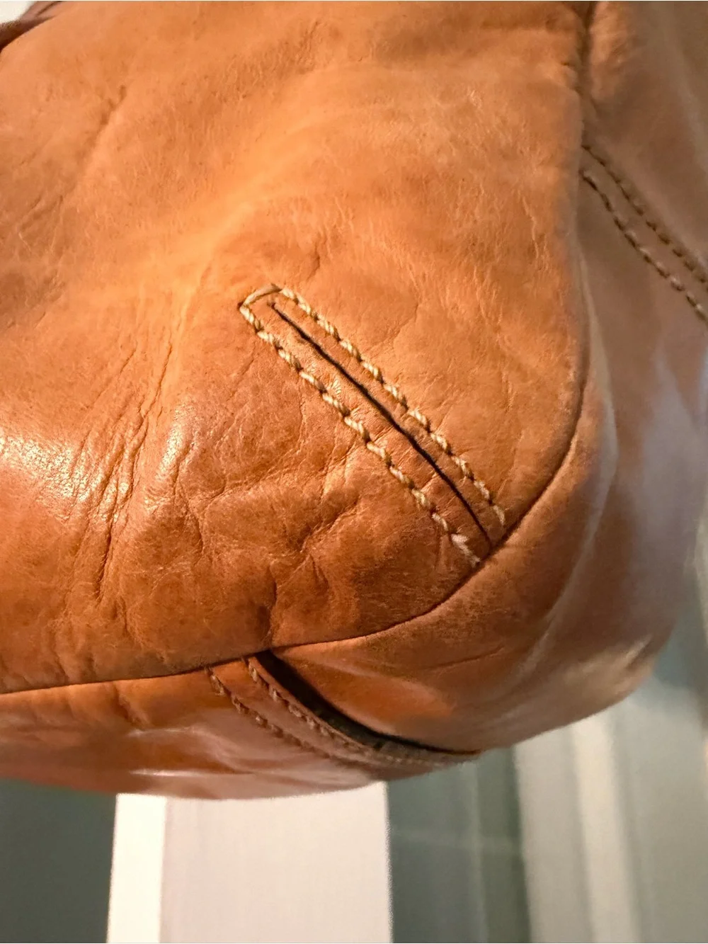 Coach 12240 tan Ergo pleated tattersall lined leather Shoulder Bag